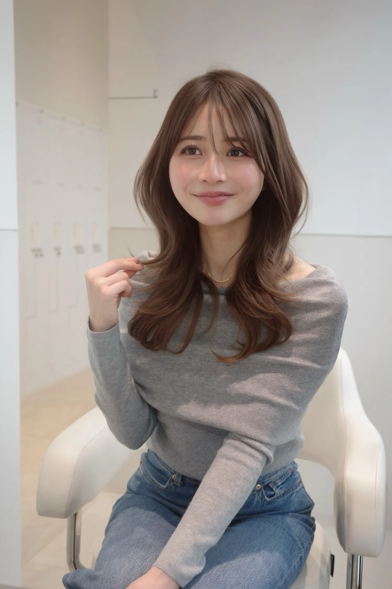 大人の韓国ヘア×レイヤーカットロング