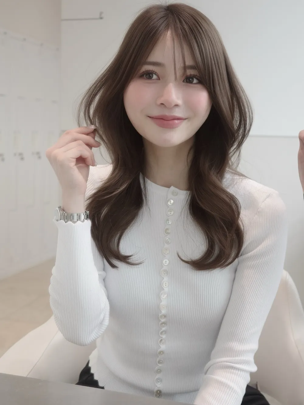 大人の韓国ロングレイヤー